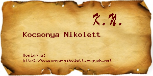Kocsonya Nikolett névjegykártya